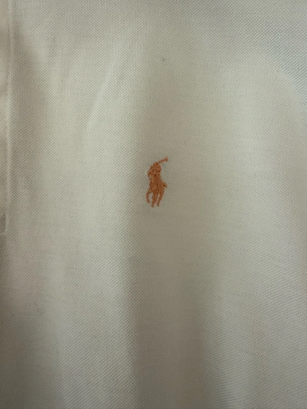 Polo by Ralph Lauren White Polo with Peach Pony Logo. POLO GOLF w/ cool arm logo